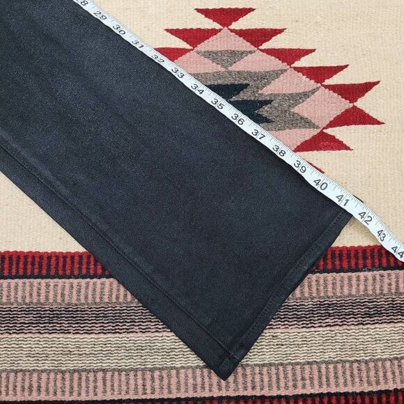 L'Agence Oriana High Rise Straight Leg Noir Coated Jeans Sz 24 Black Shimmery - Picture 8 of 12